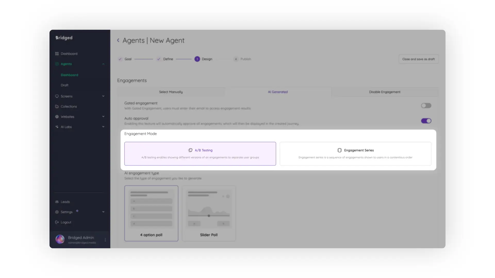 Bridged Media - Agents | New Agent - Design Engagements