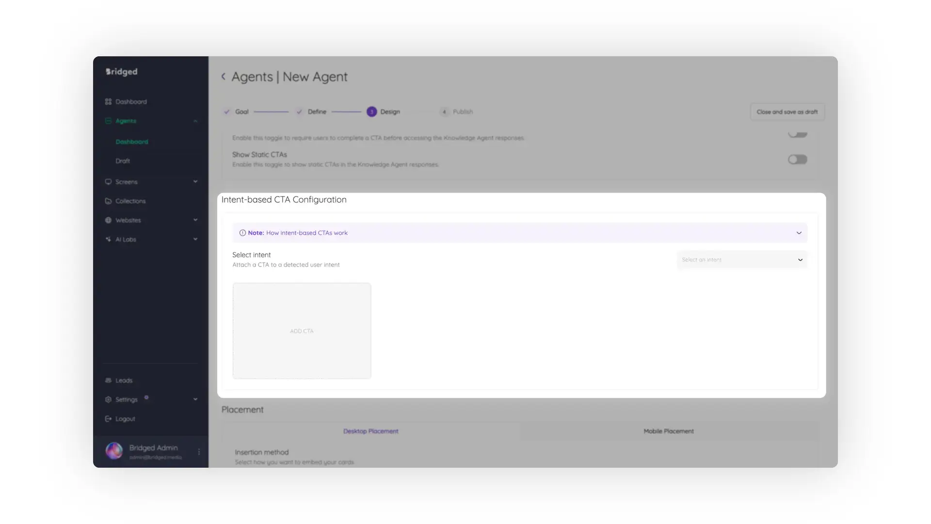 Bridged Media - Agents | New Agent - Design Phase