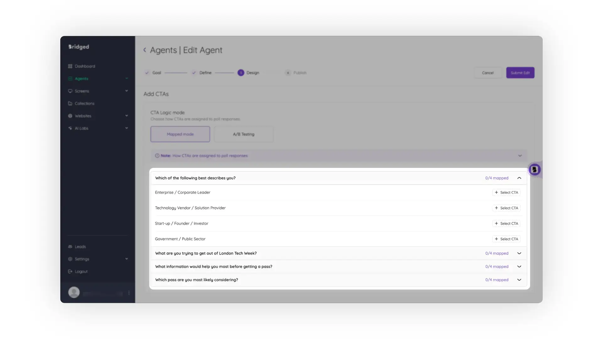 Bridged Agents Edit Agent Design Phase