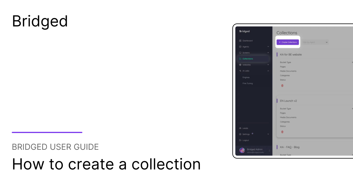 How to create a collection | Bridged User Guide